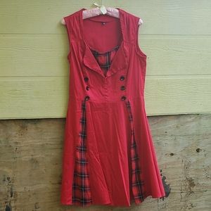 Red and Plaid Rockabilly Dress